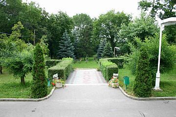 Il giardino del hotel Regina, situato in un ambiente verde